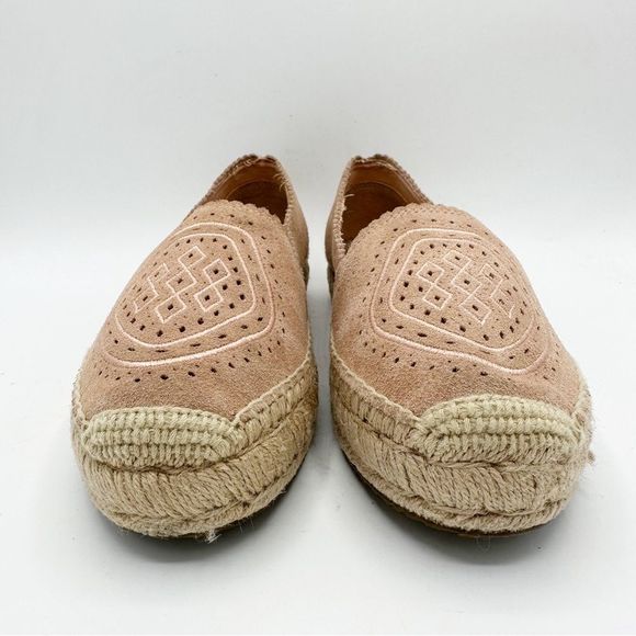 UGG Heidi Perforated Slip-On Espadrille Flat In Suntan Suede Pink Women’s Sz 9 - Picture 6 of 14